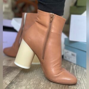 Maison Margiela leather nude light brown soft booties